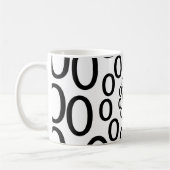 Zwarte en Witte Cirkels Geometrisch Koffiemok (Links)