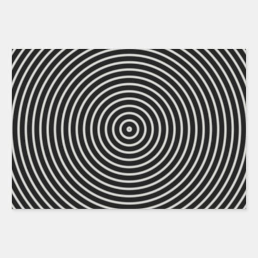 Zwarte en witte cirkels inpakpapier vel (Voorkant 2)