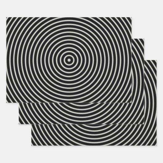 Zwarte en witte cirkels inpakpapier vel (Set)