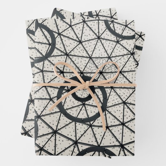 Zwarte en witte cirkels inpakpapier vel (In situ)