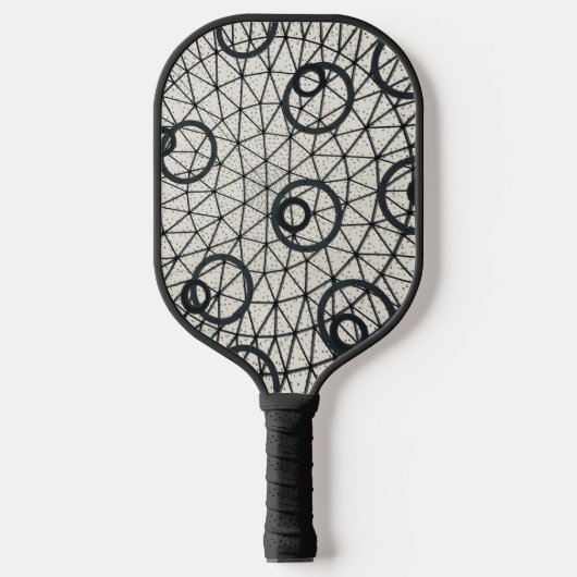 Zwarte en witte cirkels pickleball paddle (Voorkant)