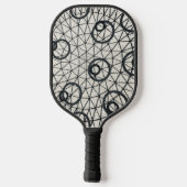 Zwarte en witte cirkels pickleball paddle (Achterkant)
