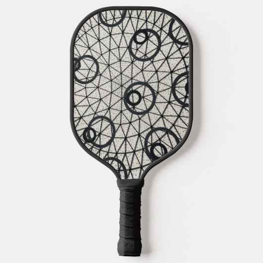 Zwarte en witte cirkels pickleball paddle (Achterkant)