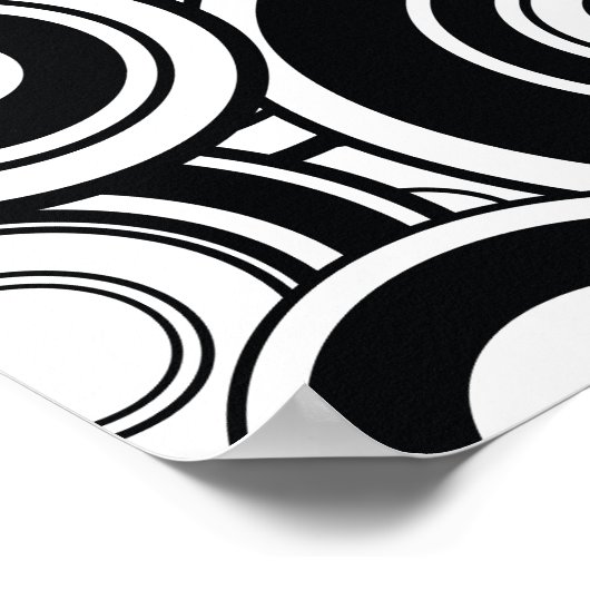 Zwarte en witte cirkels poster (Hoek)