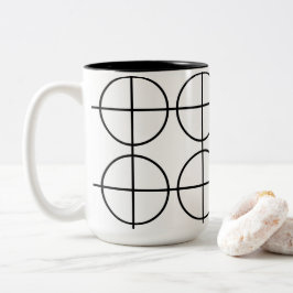 Zwarte en witte cirkels Stripes Geometrisch Tweekleurige Koffiemok