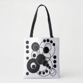 Zwarte en witte cirkels tote bag (Voorkant)