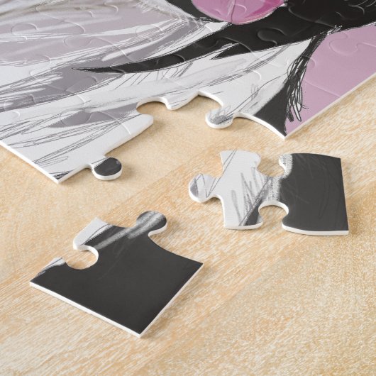 zwarte en witte collie bruine ogen legpuzzel (Zijkant)