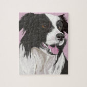 zwarte en witte collie bruine ogen legpuzzel (Verticaal)