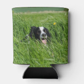 Zwarte en witte collie in Grass Blikjeskoeler (Achterkant)