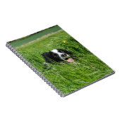 Zwarte en witte collie in Grass Notitieboek (Rechterzijde)