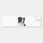 Zwarte en witte collie met bruine ogen bumpersticker (Voorkant)