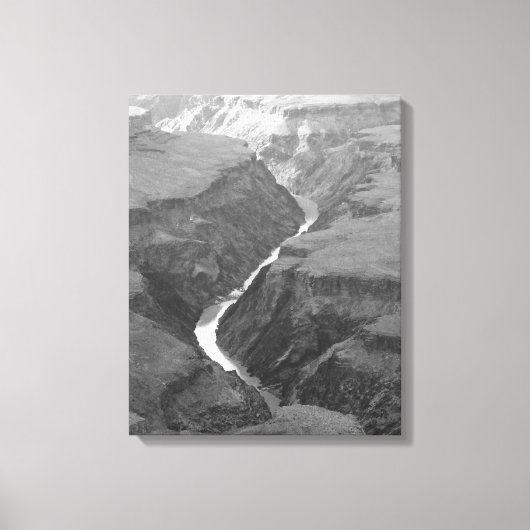 Zwarte en witte Colorado River Running 16x20 Canvas Afdruk (Voorkant)