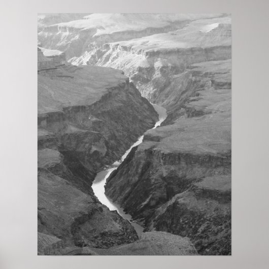 Zwarte en witte Colorado River Running 16x20 Poster (Voorkant)