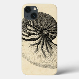 Zwarte en Witte Conch Shell iPhone 13 Hoesje