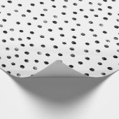 Zwarte en witte Confetti Stippen Cadeaupapier (Hoek)