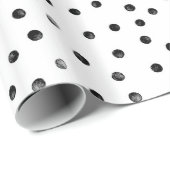 Zwarte en witte Confetti Stippen Cadeaupapier (Rol Hoek)