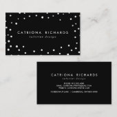 Zwarte en witte Confetti Stippen Moderne Visitekaa Visitekaartje (Voorkant / Achterkant)