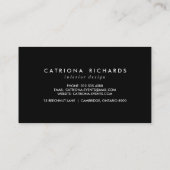 Zwarte en witte Confetti Stippen Moderne Visitekaa Visitekaartje (Achterkant)