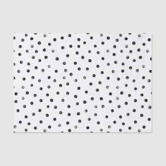 Zwarte en witte Confetti Stippen Tissuepapier (Voorkant)