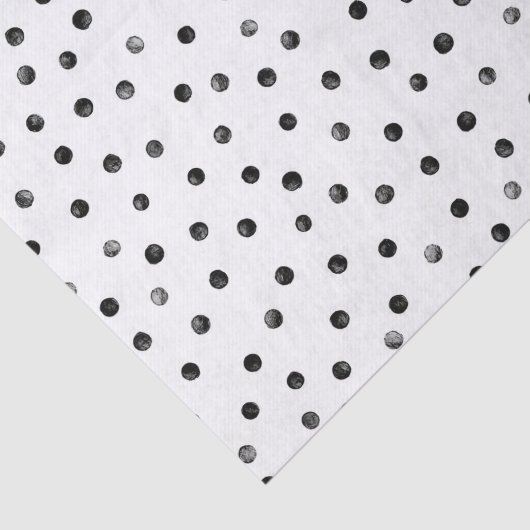 Zwarte en witte Confetti Stippen Tissuepapier (Detail)