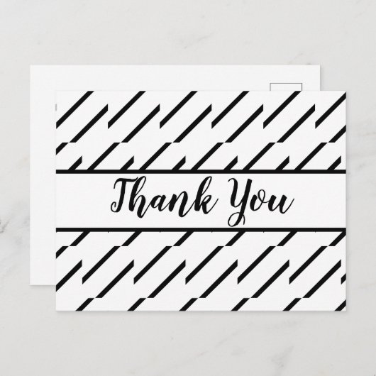 Zwarte en witte crisis en klassieke dankuwel briefkaart (Voorkant / Achterkant)