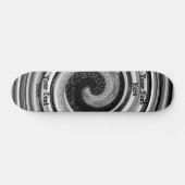 zwarte en witte curven modern abstract design skateboard (Horizontaal)