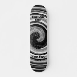 zwarte en witte curven modern abstract design skateboard