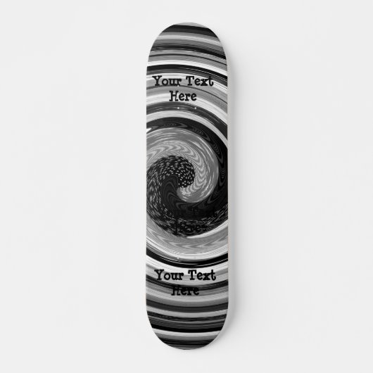zwarte en witte curven modern abstract design skateboard (Voorkant)