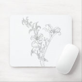 zwarte en witte daglijn muismat (Met muis)