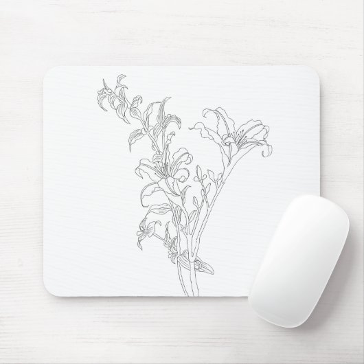 zwarte en witte daglijn muismat (Met muis)