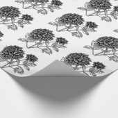 Zwarte en Witte Dahlia Cadeaupapier (Hoek)
