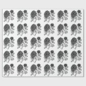 Zwarte en Witte Dahlia Cadeaupapier (Vlak)