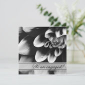 Zwarte en Witte Dahlia Flower Engagement Party Kaart (Staand voorkant)