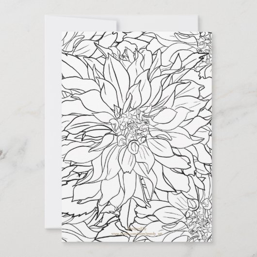 Zwarte en Witte Dahlia Flower Kaart (Achterkant)