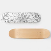 Zwarte en Witte Dahlia Flower Persoonlijk Skateboard (Horizontaal)