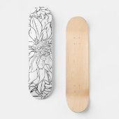 Zwarte en Witte Dahlia Flower Persoonlijk Skateboard (Voorkant)
