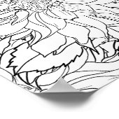 Zwarte en Witte Dahlia Flower Poster (Hoek)