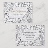 Zwarte en Witte Dahlia Flower Visitekaartje (Voorkant / Achterkant)