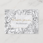 Zwarte en Witte Dahlia Flower Visitekaartje (Voorkant)
