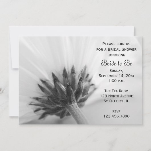 Zwarte en Witte Daisy Bridal Shower Kaart (Voorkant)