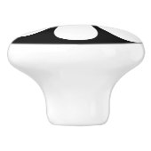 Zwarte en Witte Daisy Keramische Knop (Zijkant)