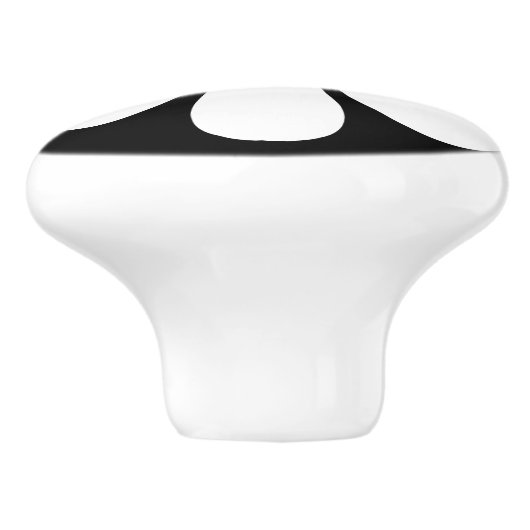 Zwarte en Witte Daisy Keramische Knop (Zijkant)