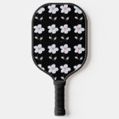 Zwarte en witte daisy pickleball paddle (Voorkant)