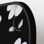Zwarte en witte daisy pickleball paddle (Links Detail)