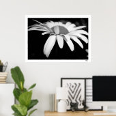 Zwarte en Witte Daisy Poster (Thuiskantoor)