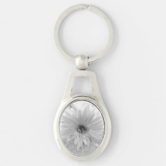 Zwarte en Witte Daisy Sleutelhanger
