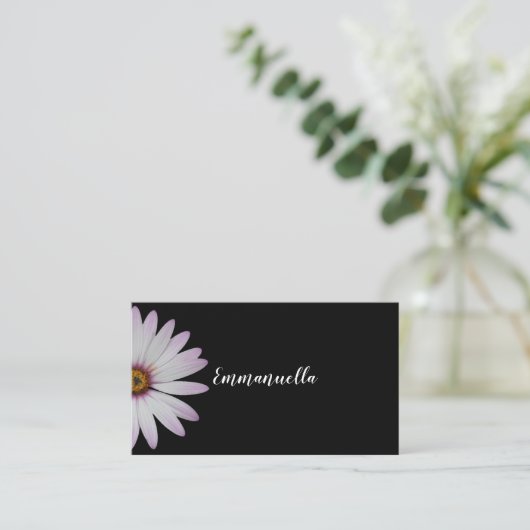 Zwarte en Witte Daisy Visitekaartje (Staand voorkant)