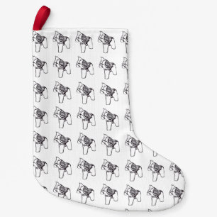 Zwarte en witte Dala Horse Kleine Kerstsok