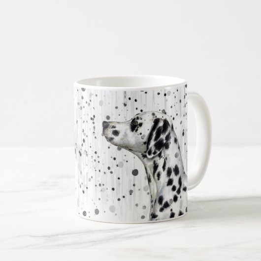 Zwarte en witte dalmatische hond koffiemok (Voorkant rechts)