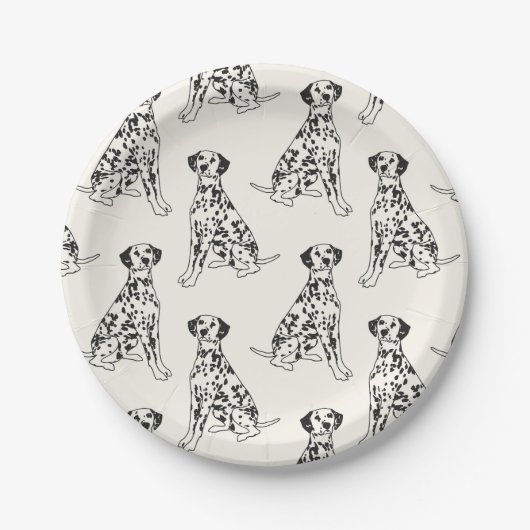 Zwarte en witte Dalmatische honden Papieren Bordje (Voorkant)